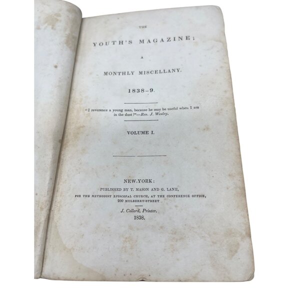 antique The youths magazine book hardcover copyright 1838 432 pages English READ